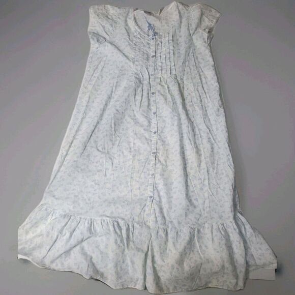 Cypress Size M Cotton Cottagecore Feminine Grannycore Ruffled Short Sleeve Gown - Picture 2 of 11